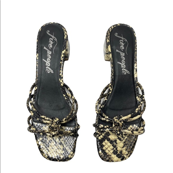Free People Shoes - Free People | Petra Block Heel Sandals Snake Embossed 38